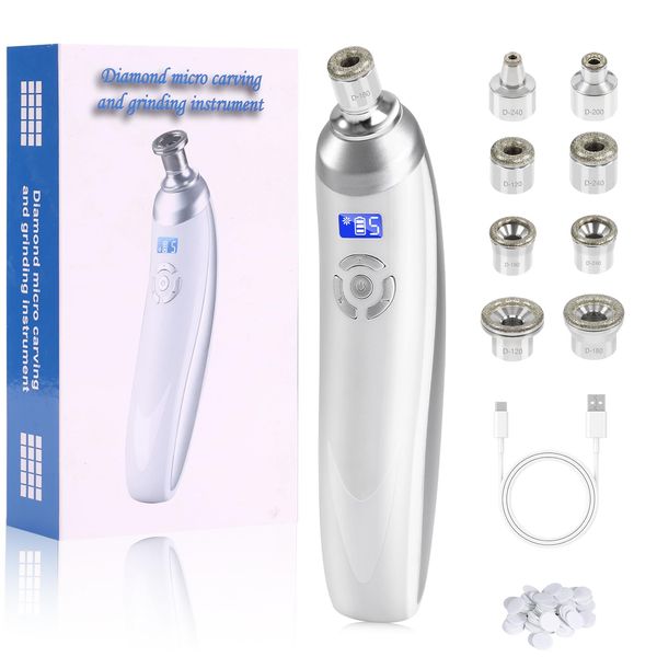 Yofuly Diamond Micro-dermabrasion Machine, Rechargeable Blackhead Remover Vacuum Pore Cleaner, Professional Facial Dermabrasion Crystal Skin Care Tool for Home Use