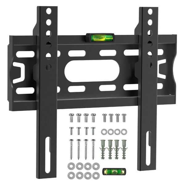 Tv Wall Bracket For 17-43 Inch, Flat Tv Wall Mount With Spirit Level, 25kg Capacity, Max Vesa: 200x200