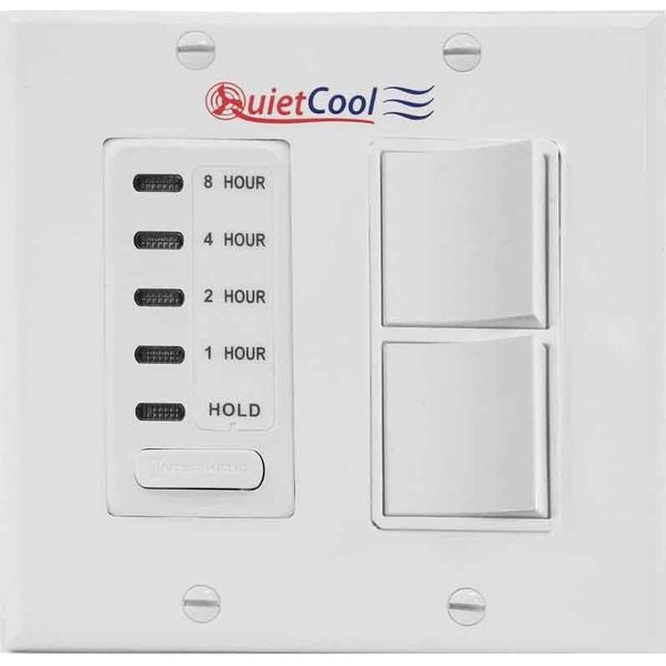 NEW QuietCool Combo 3 Speed Control Switch & 8 Hour Timer with 2-Gang Wall Plate