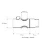 EcoSpa 25mm Hand Shower Riser Rail Head Slider Clamp Holder Bracket in White/Grey Trim