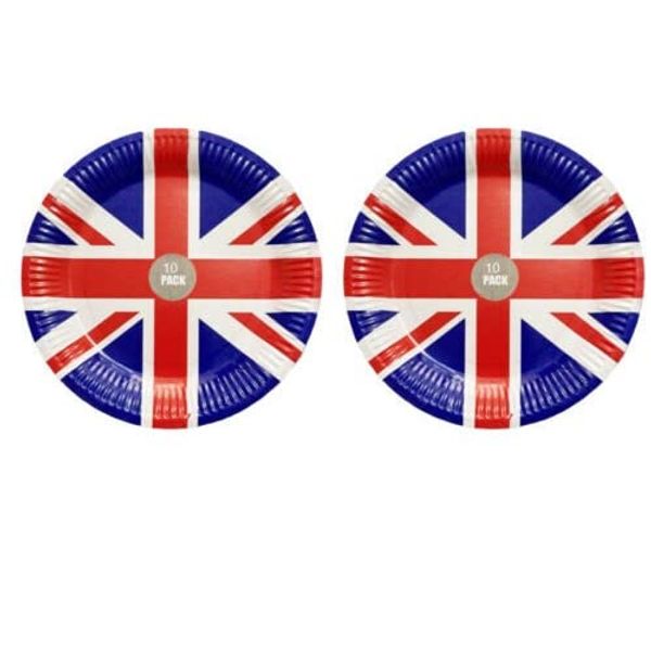 Lizzy Union Jack 18cm Paper Plates | Union Jack Decoration Indoor or Outdoor Royal Event Party Tableware Decorations (1)