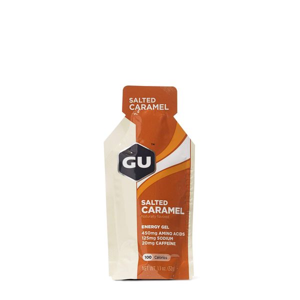 GU Energy Original Sports Nutrition Energy Gel, Vegan, Gluten-Free, Kosher, and Dairy-Free On-the-Go Energy for Any Workout, 24-Count, Salted Caramel