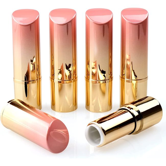 INHEMING 5 Stück Lippenstift Rohre Leer,Leere Lippenstift Behälter,Lippenstifthülsen zum Selbst Befüllen, Lippenbalsam Tube Nachfüllbar,Lippenpflegestift Hülsen Leer,Selber Machen