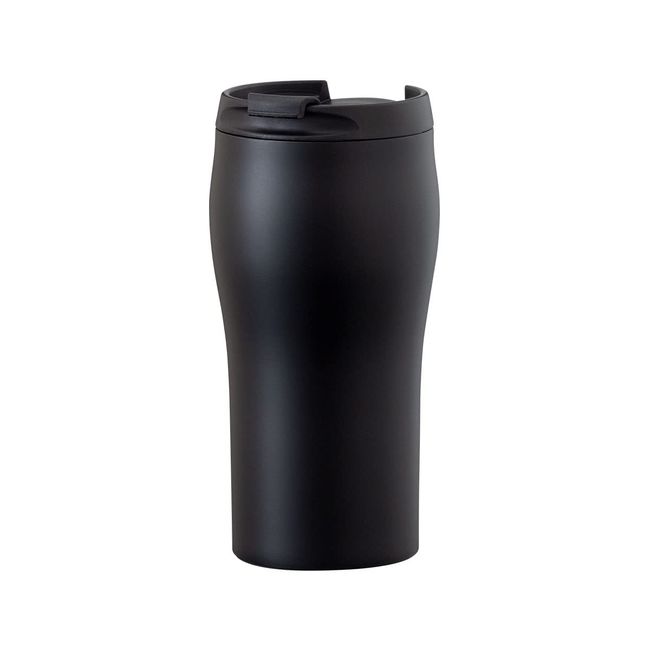 Atlas AFTZ-350BK Tumbler with Lid, 11.8 fl oz (350 ml), Black, Stainless Steel, Vacuum Insulated, Hot and Cold Insulated, Cafe