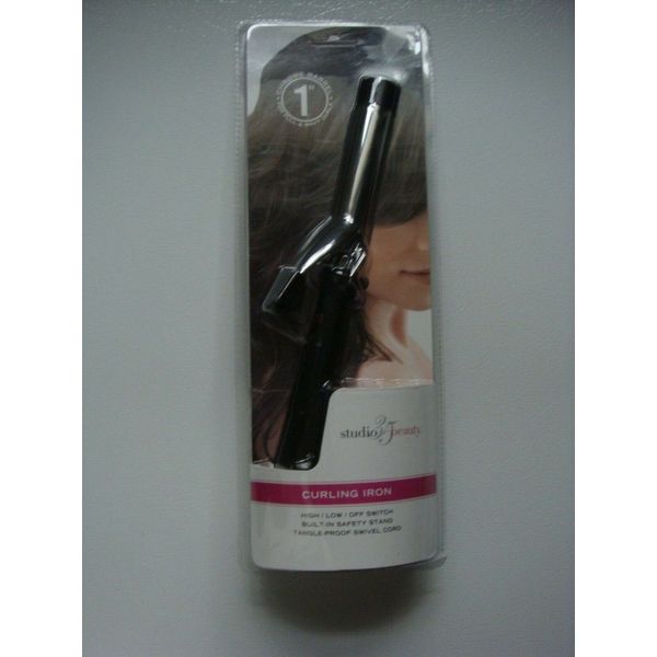 Studio 35 Beauty Chrome Barrel Safety Stand Cool Tip High/Low 1" Curling Iron