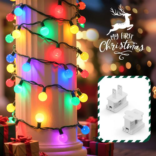 Christmas Lighting Male and Female White Slip Plug Set, Vampire Plug, Gilbert Plugs, Zip Plugs, 20 Packs (SPT-1)