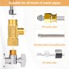 Breezliy Brass Angle Stop Add-A-Tee Valve 3/8" Compression Inlet by 1/4" Compression Outlet Easy Connect Tee (2 Pack)