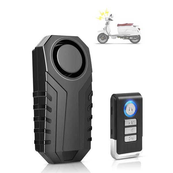 KINOEE Bicycle Alarm, Anti-Theft Burglar Wireless Alarm with Remote Control for Bicycle/motorcycle/Electric Tricycle/car/door/window, Waterproof,113dB Super Loud Sound, 7 level Sensitivity