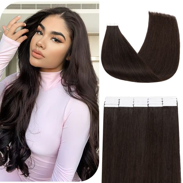 Benehair Tape in Extensions Echthaar, Invisible Tape Extensions Echt Haar, 20Pcs 20g Haarverlängerung Echthaar Tapes, Remy Natural Tapes Extensions Echthaar, 30 CM Kamel Gemischt Hellgold #18P613