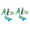 4 Set (8 Ct) 2X White / 2X Blue Flops Beach Towel Clips