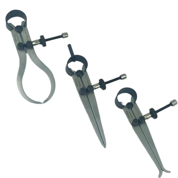 PRAZTECH 3-Piece Inside, Outside Caliper & Divider Set | 4-inch (100mm) | Solid Quick Nut | 50-55 HRC | for Transferring & Comparing Measurements | Professional Grade