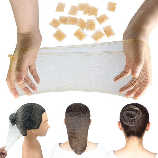 BEAUEXE Blonde Hairnets 30 PCS, 22" Invisible Hair Nets Elastic Edge Mesh for Women Bun Ballet Dancer Kitchen Food Serive