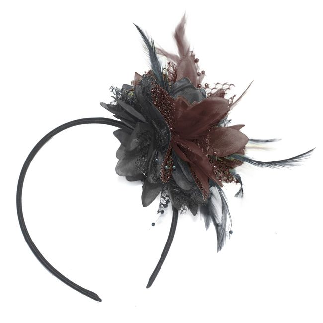 Caprilite Black and Brown Fascinator on Headband for Ascot Weddings