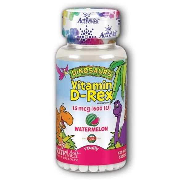 Vitamin D-Rex ActivMelt Watermelon 120 Tabs By Kal