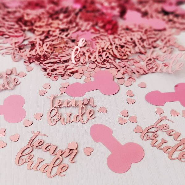 Hen Party Confetti Decorations, Rose Gold Wedding Party Poppers Table Decorations Confetti, Bride to Be Hen Do Night Accessories, Bridal Shower Bachelorette Party Party Bag Fillers - 30g