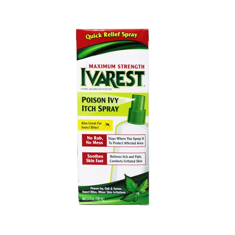 Ivarest Maximum Strength Poison Ivy Anti-Itch Spray, Medicated, 3.4 oz ...