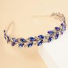 Kercisbeauty Wedding Something Blue Crystal Hair Crown Wedding Bridal Handmade Silver Hair Tiara Rhinestones Headpiece for Women Girls (Blue)