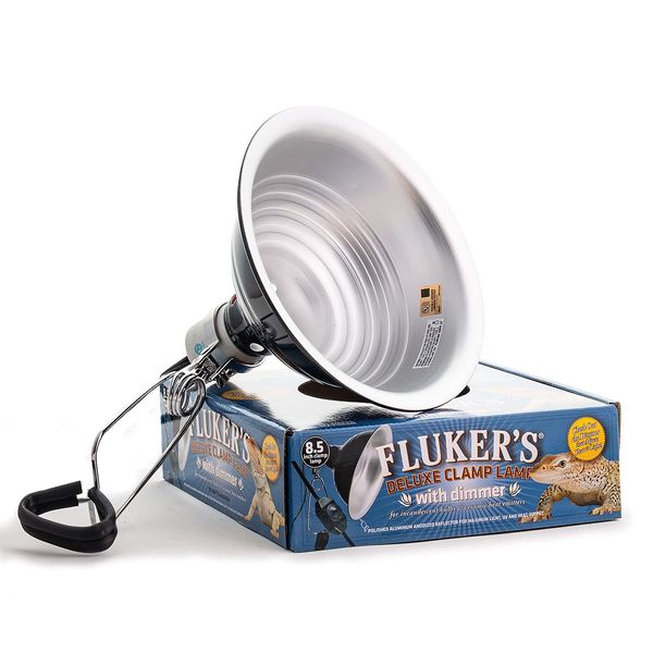 Fluker's Repta-Clamp Lamp 8.5 inch - Heavy Duty Clamp Light, Pet Heat Lamp for Reptiles, Lizards - UL/CUL Approved, 150W Incandescent Bulbs/Ceramic Heat Emitters, with Dimmable Switch