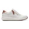 Clarks Womens Un Rio Zip Sneaker, White Leather, 6 UK