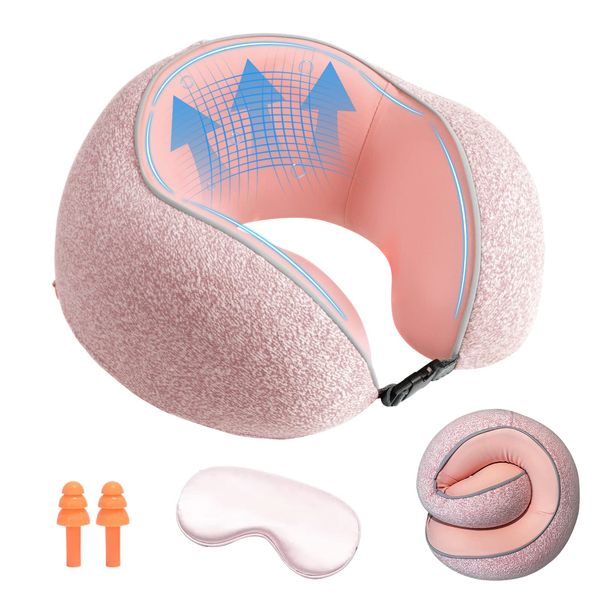 Neck Pillow, Airplane, Portable Pillow, Memory Foam, U-Shaped Pillow, For Traveling, Neck Pillow, Travel Pillow, Nap Pillow, Travel Neck Pillow, Stiff Shoulder, Cushion, Cooling Sensation Material,