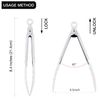 MSY BIGSUNNY 7" Mini Silicone Serving Tongs Set (3, Snow White)