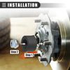 Wheel Stud Installer Tool Iron with 3/4" Hex Wheel Lug Nuts Kit Set Silver Tone