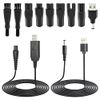 Punasi 5V USB Charging Power Cord for Electric Beard Trimmer Hair Clipper Men Women Razor Shaver with 6 Connectors + 15V Power Cord + 5.5 * 2.1mm Adapter