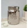 Ceramic Tea Light Candle Storage Jar in Silver / Polished Chrome Finish