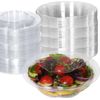 18oz Clear Plastic Disposable Salad Bowls with Lids 150pcs