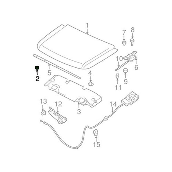 Genuine Nissan Parts - Hood Bumper (62840-7S00A)