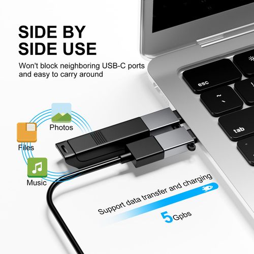 BaseNew USB Type C Adapter 8 Pack,USB to USB C Adapter,USBC Type A Male Female OTG Converter Adaptor,Charger Cable Connector for iPhone 15 14 13,MacBook Pro,iPad,iMac,Grey