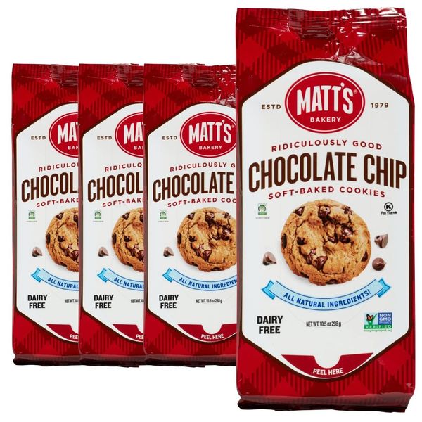 Matt's Bakery: Soft-Baked Chocolate Chip Cookies | Case of 4 x 10.5 oz Bags