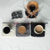 clover labo Mini Mat Kit with Knitting Rod Clover Lab Knitting Kit Mini Mat Coaster Black