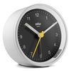 braun/brown analog alarm clock bc12wb, white, Minimalist