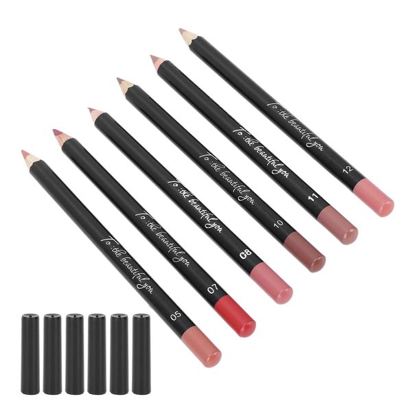 ANGGREK Lip Liner,Lip Pencil Waterproof Lip Liner Long Lasting 6pcs Lip Liner Professional Waterproof Matte Long Lasting Lip Pencil Pigmented Cosmetics(set 03)