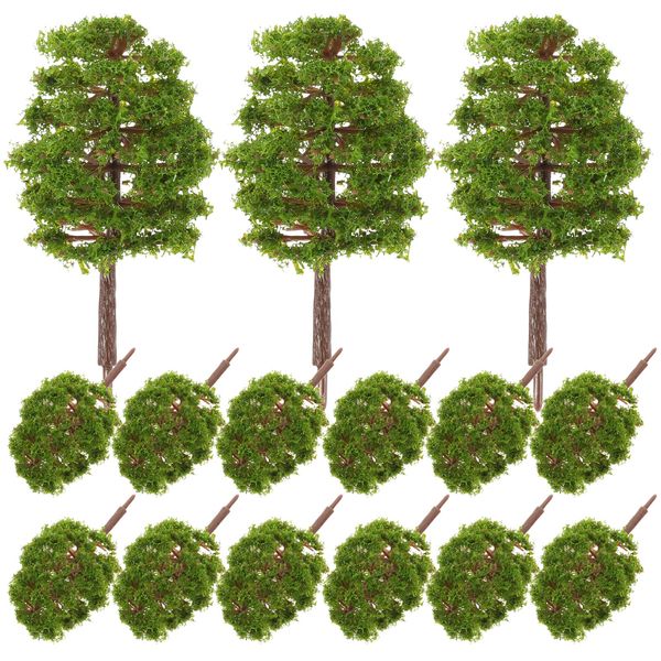 LIOOBO Model Trees - Model Railway Scenery Landscape Train Railways 9CM 20pcs (Dark Green)