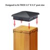 5.5" x 5.5" Aluminium Pyramid Post Cap for Wood Posts - Black