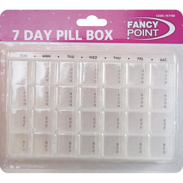 Weekly Pill Box Organiser – Tablet Organiser for Vitamins, Supplements, and Medication for Travel, Medicine Storage Box Pill Box…