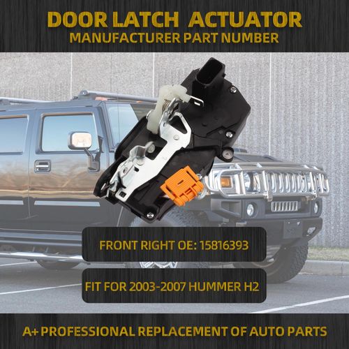 Dasbecan Power Door Lock Actuator Compatible with Hummer H2 2003-2005 Front Right Passenger Side Door Latch Assembly Motor 15816393 (8 Pin)
