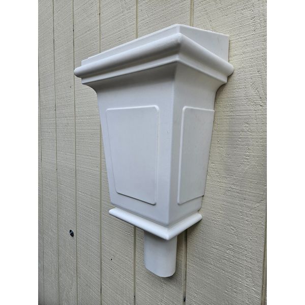 Conductor Head Scupper Box Molded One Piece Plastic 3"x4" Down Spout Gutter