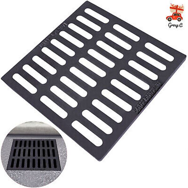 Outdoor Drain Cover, 19.7*19.7" Cast Iron Drain Sewer Grate for Catch Basin USA