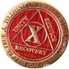 RecoveryChip 10 Year AA Medallion Reflex Red Gold Plated Chip