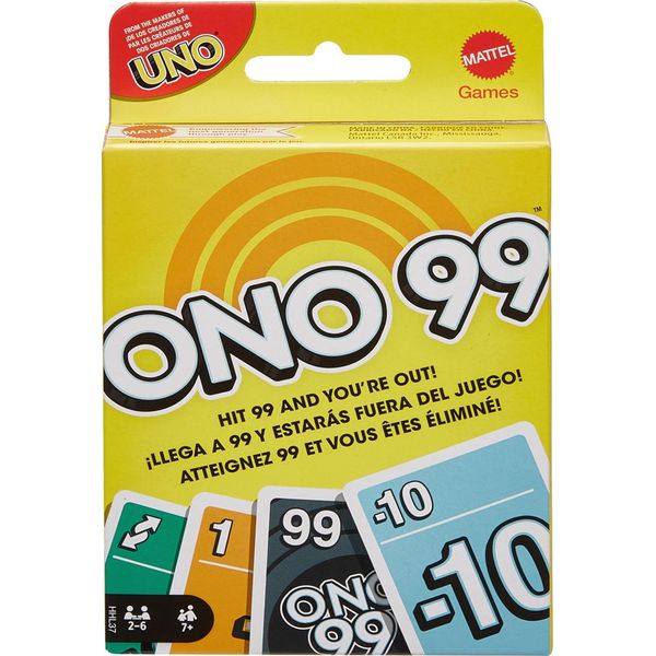 Mattel Games ONO 99 Card Game from the Makers of UNO for Kids, Adults & Families, Add Numbers & Don't Go Over 99, HHL37