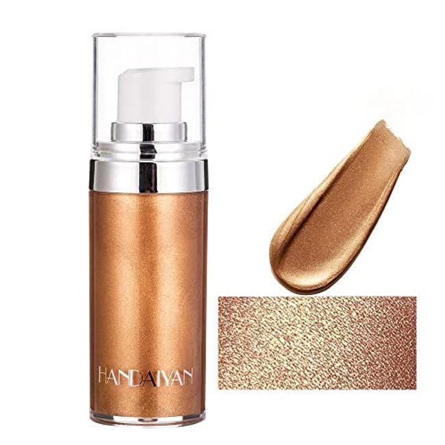 Body Luminizer Shimmer Oil Liquid Highlighter Makeup,Body Glow Shimmer  Lotion Radiance All In One Makeup,Waterproof Moisturizing Shimmer Body Oil  