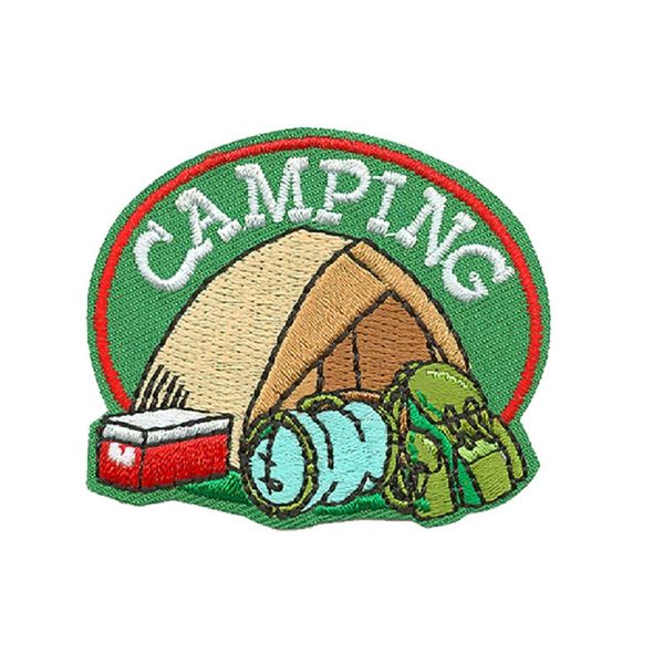 Camping Tent 2" Decorative Patch Iron On Camp Out Camp Summer Scout (1)