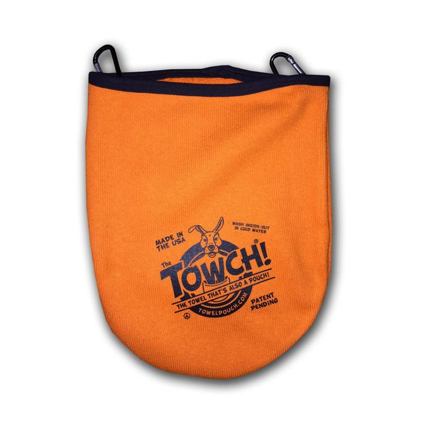 Towch® Disc Golf Towel Pouch - 3 to 5 Disc Bag - Choice of 11 Colors - (Optical Orange)