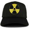 Radiation Circular Black Yellow Embroidered Iron on Patch Adjustable Baseball Cap - Black