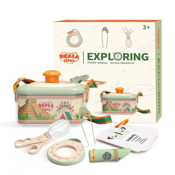 Bug Catcher for Kids Explorer Bug Catching Kit with Insect Critter Catcher, Magnifying Glass, Tweezers, Whistle & Compass, Outdoor Adventure Nature Exploration Toys for Boys Girls 3-12 Year Old