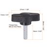sourcing map 10pcs Tee Wing Knobs Thumb Screws M4 x 16mm Standard Male Thread Plastic T/Z Knobs Adjustable Handles Hand Clamping Thumbscrew, Black