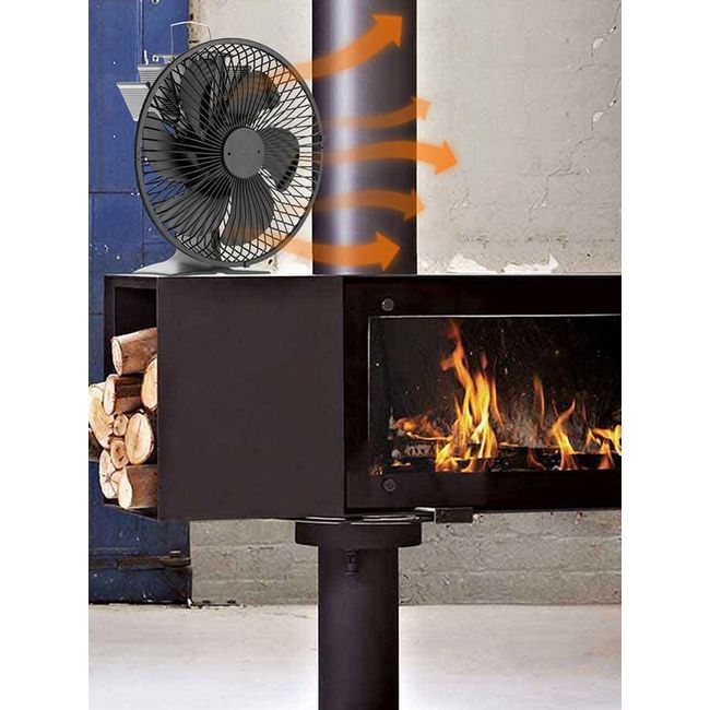 5 Blade Heat Powered, Fireplace Fan